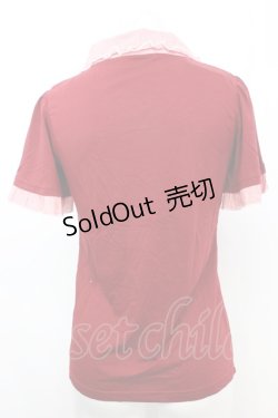 画像3: axes femme / ストライプ使い襟付半袖プルオーバー M アカ O-25-09-25-1020-AX-TO-IG-ZT038