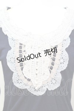 画像2: axes femme / レースフリルカットソー M ネイビー O-25-09-25-1027-AX-TO-IG-OS