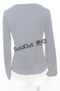 画像3: axes femme / レースフリルカットソー M ネイビー O-25-09-25-1027-AX-TO-IG-OS