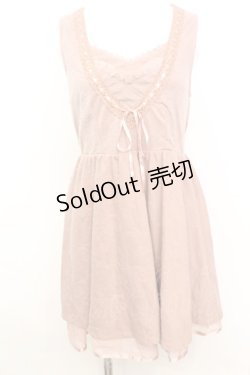 画像1: axes femme / バラ柄ふくれジャガードチュニ M ピンク O-25-09-25-1028-AX-TO-IG-OS