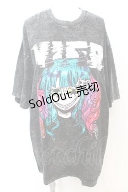 画像1: NieR Clothing / VINTAGE UNISEX BIG TEE【VIVID DEVIL GIRL】 Tシャツ F ブラック O-25-09-25-1029-PU-TS-YM-OS