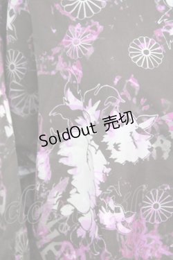 画像2: NieR Clothing / 夏用TWO-TONE LONG SHIRT【和柄九尾】シャツ F ブラックｘパープル O-25-09-25-1030-PU-BL-YM-OS