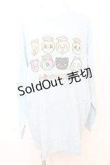 NieR Clothing / ちいたんコラボ プルオーバーカットソー XL サックス O-25-09-25-1032-PU-TO-YM-ZT307