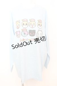 NieR Clothing / ちいたんコラボ プルオーバーカットソー XL サックス O-25-09-25-1032-PU-TO-YM-ZT307