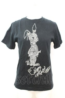 画像1: ALGONQUINS / マミーラビットプリントTシャツ 1 ブラック O-25-09-25-1033-AL-TS-YM-OS