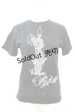 画像1: ALGONQUINS / マミーラビットプリントTシャツ 1 ブラック O-25-09-25-1033-AL-TS-YM-OS