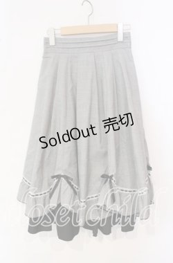 画像1: axes femme / ハシゴレース×リボン配色スカート  グレー O-25-09-25-008-AX-SK-IG-OS