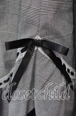 画像2: axes femme / ハシゴレース×リボン配色スカート  グレー O-25-09-25-008-AX-SK-IG-OS