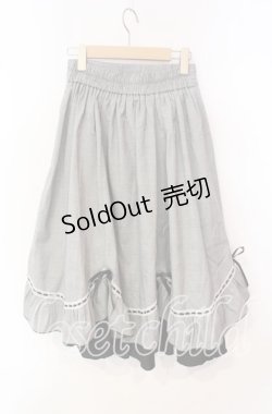 画像3: axes femme / ハシゴレース×リボン配色スカート  グレー O-25-09-25-008-AX-SK-IG-OS