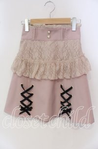 LIZ LISA / フロントレースアップフリルスカート  ピンク O-25-09-25-010-LO-SK-IG-OS