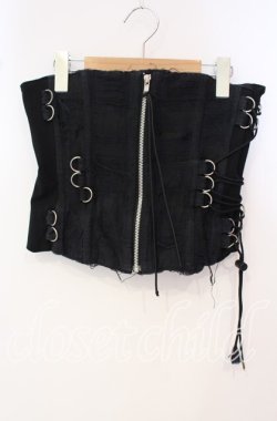 画像1: STIGMATA / Dカンレースアップダメージコルセットスカート  ブラック O-25-09-25-013-GO-SK-IG-OS