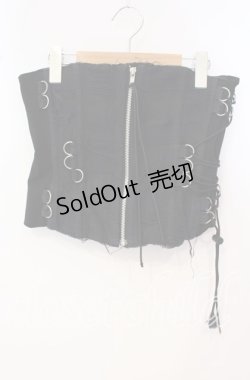 画像1: STIGMATA / Dカンレースアップダメージコルセットスカート  ブラック O-25-09-25-013-GO-SK-IG-OS