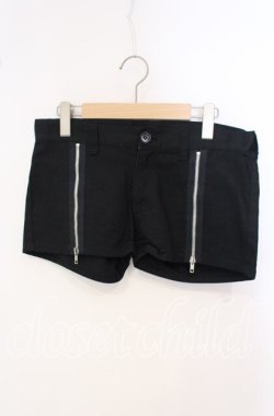 画像1: STIGMATA / ジップアップショートパンツ M ブラック O-25-09-25-015-GO-ZA-IG-OS