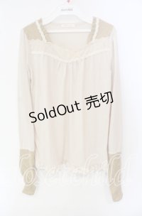 axes femme / ニットアームインナーカットソー M ベージュ O-25-09-25-017-AX-TO-OW-ZT276