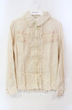 画像1: axes femme / はしごレース使い2WAYブラウス M キナリ O-25-09-25-019-AX-BL-OW-OS