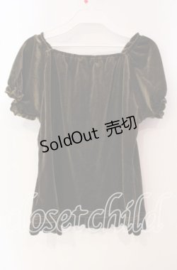 画像3: axes femme / ベロアビスチェ半袖プルオーバー M グリーン系 O-25-09-25-020-AX-TO-OW-OS