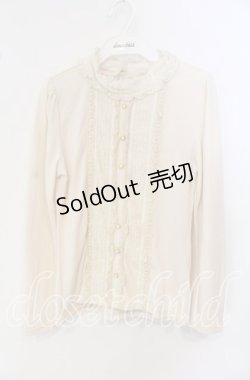 画像1: axes femme / レース切り替えブラウス風プルオーバー M キナリ O-25-09-25-024-AX-TO-OW-OS