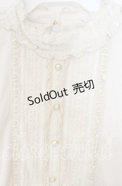 画像2: axes femme / レース切り替えブラウス風プルオーバー M キナリ O-25-09-25-024-AX-TO-OW-OS