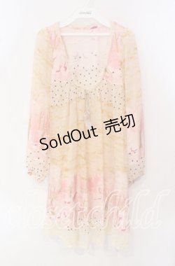 画像1: 【SALE】Cherir la femme / 総柄チュニック  ピンク系 O-25-09-25-029-LO-TO-OW-ZT356