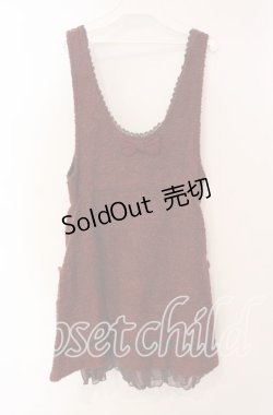 画像3: axes femme / フロント編みニットジャンパースカート M ワイン O-25-09-25-030-AX-OP-OW-OS