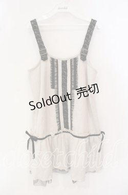 画像1: axes femme / 薔薇レース使いジャンパースカート M キナリ O-25-09-25-031-AX-OP-OW-OS