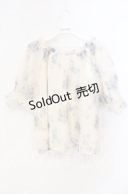 画像1: 【SALE】Fi.n.t / 花柄シャーリングブラウス  アイボリー O-25-09-25-032-CA-TO-OW-ZT119