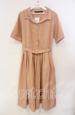 画像1: an another angelus / 花刺繍変形開衿ワンピース F ピンク（オレンジに近い） O-25-09-25-033-CA-OP-OW-OS
