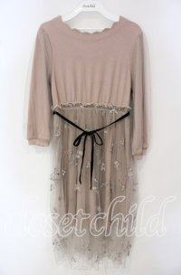 evelyn / サイトウナギサコラボチュールワンピース  ピンク O-25-09-25-034-LO-OP-OW-ZT058