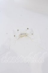 LOTUS ribbon / パールチェーンリボンバレッタ  シロ O-25-09-26-048-EL-AC-OW-ZT486-F001