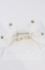 画像2: 【SALE】LOTUS ribbon / パールチェーンリボンバレッタ  シロ O-25-09-26-048-EL-AC-OW-ZT486-F001 (2)