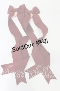 LOTUS ribbon / ツインテールリボンバレッタ  いちご×ワインリボン O-25-09-26-052-EL-AC-OW-ZT488-F006