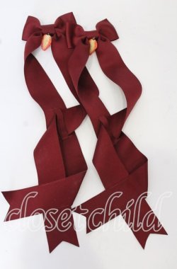 画像1: LOTUS ribbon / ツインテールリボンバレッタ  いちご×ワインリボン O-25-09-26-052-EL-AC-OW-OS