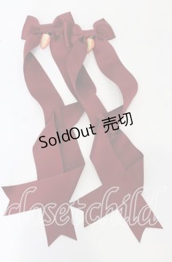 画像1: LOTUS ribbon / ツインテールリボンバレッタ  いちご×ワインリボン O-25-09-26-052-EL-AC-OW-ZT488-F006