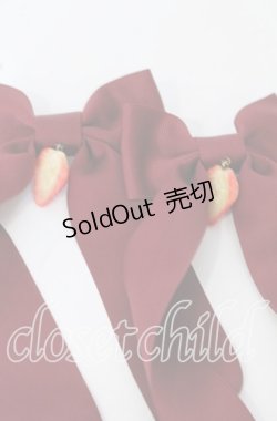 画像2: LOTUS ribbon / ツインテールリボンバレッタ  いちご×ワインリボン O-25-09-26-052-EL-AC-OW-ZT488-F006