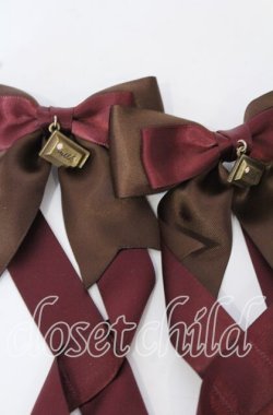 画像2: LOTUS ribbon / ツインテールリボンバレッタ  チョコ×ワインリボン O-25-09-26-053-EL-AC-OW-OS