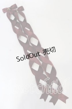 画像1: LOTUS ribbon / ツインテールリボンバレッタ  ハートチャーム×ワインリボン O-25-09-26-055-EL-AC-OW-OS