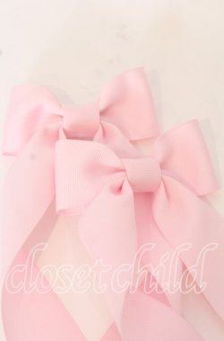 画像2: LOTUS ribbon / ツインテールリボンバレッタ  ピンクリボン O-25-09-26-056-EL-AC-OW-OS