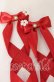 画像2: LOTUS ribbon / ツインテールリボンバレッタ  フラワーレース×アカリボン O-25-09-26-057-EL-AC-OW-OS (2)