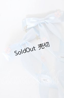 画像2: LOTUS ribbon / ツインテールリボンバレッタ  サクラレース×サックスリボン O-25-09-26-058-EL-AC-OW-OS