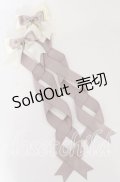LOTUS ribbon / ツインテールリボンバレッタ  チョコ×グレージュリボン×アイボリーリボン O-25-09-26-060-EL-AC-OW-OS
