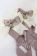 画像2: LOTUS ribbon / ツインテールリボンバレッタ  チョコ×グレージュリボン×アイボリーリボン O-25-09-26-060-EL-AC-OW-OS (2)