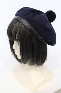 one spo / ポンポン付きベレー  ネイビー O-25-09-26-007-LO-ZA-OW-ZT511