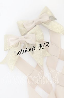 画像2: LOTUS ribbon / ツインテールリボンバレッタ  チョコ×ゴールド O-25-09-26-062-EL-AC-OW-ZT488-F002