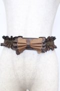 axes femme / カットワークリボンゴムベルト  ブラウン O-25-09-26-075-AX-ZA-OW-OS