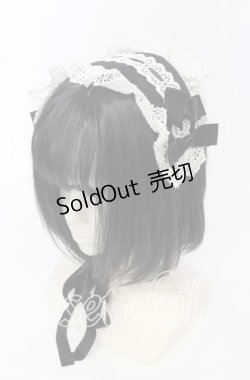 画像1: BABY,THE STARS SHINE BRIGHT / はしごレースのヘッドドレス  クロ×シロ O-25-09-26-010-BA-AC-OW-OS