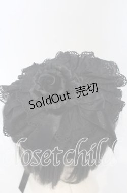 画像2: Moi-meme-Moitie / 逆十字綿レース丸型ヘッドドレス  ブラック O-25-09-26-012-MO-AC-OW-OS