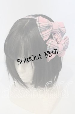画像1: Angelic Pretty / タータンダブルリボンカチューシャ  ピンク O-25-09-26-013-AP-AC-OW-OS