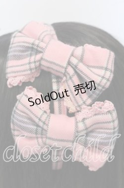 画像2: Angelic Pretty / タータンダブルリボンカチューシャ  ピンク O-25-09-26-013-AP-AC-OW-OS