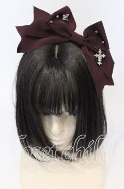 画像1: Innocent World / 月夜の教会カチューシャ  ボルドー O-25-09-26-014-IW-AC-OW-OS