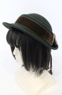 画像1: シュエット / ベルセゾンのクラシックハット  グリーン×ブラウン O-25-09-26-021-LO-AC-OW-OS